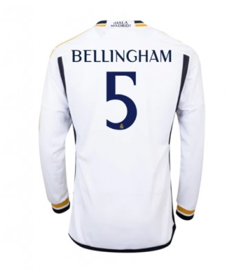 Lacne Muži Futbalové dres Real Madrid Jude Bellingham #5 2023-24 Dlhy Rukáv - Domáci